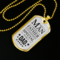 Father Gift Necklace Stainless Steel or 18k Gold Dog Tag w 24" Chain-Express Your Love Gifts