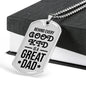 Fathers Day Gift Necklace Stainless Steel or 18k Gold Dog Tag w 24" Chain-Express Your Love Gifts