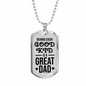 Fathers Day Gift Necklace Stainless Steel or 18k Gold Dog Tag w 24" Chain-Express Your Love Gifts