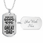 Fathers Day Gift Necklace Stainless Steel or 18k Gold Dog Tag w 24" Chain-Express Your Love Gifts