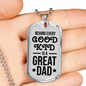 Fathers Day Gift Necklace Stainless Steel or 18k Gold Dog Tag w 24" Chain-Express Your Love Gifts