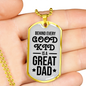 Fathers Day Gift Necklace Stainless Steel or 18k Gold Dog Tag w 24" Chain-Express Your Love Gifts