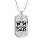 Father Gift Best Buckin Dad Dog Tag Stainless Steel or 18k Gold Dog Tag w 24"-Express Your Love Gifts