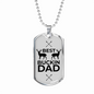 Father Gift Best Buckin Dad Dog Tag Stainless Steel or 18k Gold Dog Tag w 24"-Express Your Love Gifts