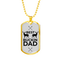 Father Gift Best Buckin Dad Dog Tag Stainless Steel or 18k Gold Dog Tag w 24"-Express Your Love Gifts