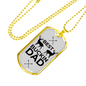Father Gift Best Buckin Dad Dog Tag Stainless Steel or 18k Gold Dog Tag w 24"-Express Your Love Gifts