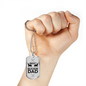Father Gift Best Buckin Dad Dog Tag Stainless Steel or 18k Gold Dog Tag w 24"-Express Your Love Gifts