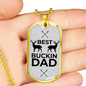 Father Gift Best Buckin Dad Dog Tag Stainless Steel or 18k Gold Dog Tag w 24"-Express Your Love Gifts