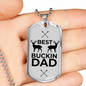 Father Gift Best Buckin Dad Dog Tag Stainless Steel or 18k Gold Dog Tag w 24"-Express Your Love Gifts