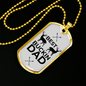 Father Gift Best Buckin Dad Dog Tag Stainless Steel or 18k Gold Dog Tag w 24"-Express Your Love Gifts