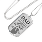Dad Gift from Daughter Necklace Stainless Steel or 18k Gold Dog Tag w 24" Chain-Express Your Love Gifts