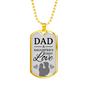 Dad Gift from Daughter Necklace Stainless Steel or 18k Gold Dog Tag w 24" Chain-Express Your Love Gifts