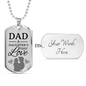 Dad Gift from Daughter Necklace Stainless Steel or 18k Gold Dog Tag w 24" Chain-Express Your Love Gifts