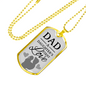 Dad Gift from Daughter Necklace Stainless Steel or 18k Gold Dog Tag w 24" Chain-Express Your Love Gifts