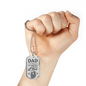 Dad Gift from Daughter Necklace Stainless Steel or 18k Gold Dog Tag w 24" Chain-Express Your Love Gifts