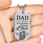 Dad Gift from Daughter Necklace Stainless Steel or 18k Gold Dog Tag w 24" Chain-Express Your Love Gifts