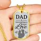 Dad Gift from Daughter Necklace Stainless Steel or 18k Gold Dog Tag w 24" Chain-Express Your Love Gifts