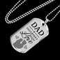 Dad Gift from Daughter Necklace Stainless Steel or 18k Gold Dog Tag w 24" Chain-Express Your Love Gifts