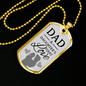 Dad Gift from Daughter Necklace Stainless Steel or 18k Gold Dog Tag w 24" Chain-Express Your Love Gifts