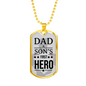 Father Gift Dad A Son's First Hero Necklace Stainless Steel or 18k Gold Dog Tag w 24" Chain-Express Your Love Gifts
