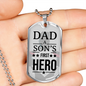 Father Gift Dad A Son's First Hero Necklace Stainless Steel or 18k Gold Dog Tag w 24" Chain-Express Your Love Gifts