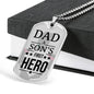 Father Gift Dad A Son's First Hero Necklace Stainless Steel or 18k Gold Dog Tag w 24" Chain-Express Your Love Gifts