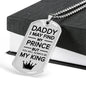 Fathers Day Dad is king Necklace Gift Stainless Steel or 18k Gold Dog Tag w 24" Chain-Express Your Love Gifts