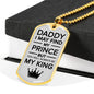 Fathers Day Dad is king Necklace Gift Stainless Steel or 18k Gold Dog Tag w 24" Chain-Express Your Love Gifts