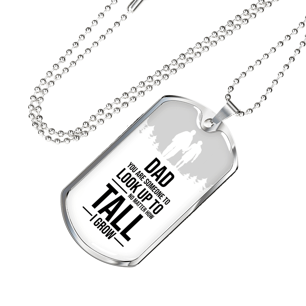 Dad You Are Someone Dad Gift Necklace Stainless Steel or 18k Gold Dog Tag w 24" Chain-Express Your Love Gifts