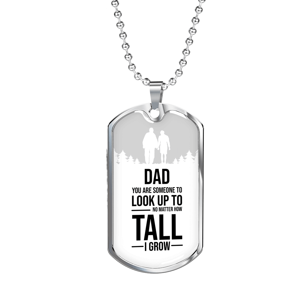 Dad You Are Someone Dad Gift Necklace Stainless Steel or 18k Gold Dog Tag w 24" Chain-Express Your Love Gifts