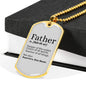 Father Dog Tag Gifts for Dad Necklace Stainless Steel or 18k Gold Dog Tag w 24" Chain-Express Your Love Gifts
