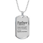 Father Dog Tag Gifts for Dad Necklace Stainless Steel or 18k Gold Dog Tag w 24" Chain-Express Your Love Gifts