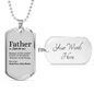 Father Dog Tag Gifts for Dad Necklace Stainless Steel or 18k Gold Dog Tag w 24" Chain-Express Your Love Gifts