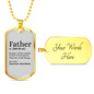 Father Dog Tag Gifts for Dad Necklace Stainless Steel or 18k Gold Dog Tag w 24" Chain-Express Your Love Gifts