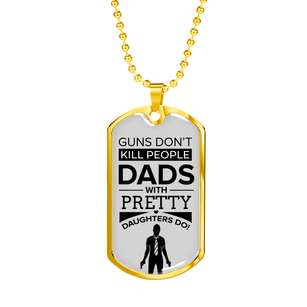 Fathers Day Dad Dog Tag Necklace Gift Killer Dad Stainless Steel or 18k Gold Dog Tag w 24" Chain-Express Your Love Gifts
