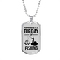 Happiness Is A Big Day Dad Gift Necklace Stainless Steel or 18k Gold Dog Tag w 24" Chain-Express Your Love Gifts