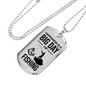 Happiness Is A Big Day Dad Gift Necklace Stainless Steel or 18k Gold Dog Tag w 24" Chain-Express Your Love Gifts