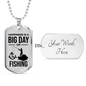 Happiness Is A Big Day Dad Gift Necklace Stainless Steel or 18k Gold Dog Tag w 24" Chain-Express Your Love Gifts
