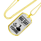 Happiness Is A Big Day Dad Gift Necklace Stainless Steel or 18k Gold Dog Tag w 24" Chain-Express Your Love Gifts