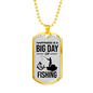Happiness Is A Big Day Dad Gift Necklace Stainless Steel or 18k Gold Dog Tag w 24" Chain-Express Your Love Gifts
