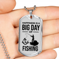 Happiness Is A Big Day Dad Gift Necklace Stainless Steel or 18k Gold Dog Tag w 24" Chain-Express Your Love Gifts