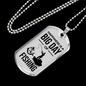 Happiness Is A Big Day Dad Gift Necklace Stainless Steel or 18k Gold Dog Tag w 24" Chain-Express Your Love Gifts