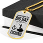 Happiness Is A Big Day Dad Gift Necklace Stainless Steel or 18k Gold Dog Tag w 24" Chain-Express Your Love Gifts