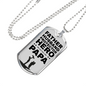 Hero We Just Call Him Papa Dad Gift Necklace Stainless Steel or 18k Gold Dog Tag w 24" Chain-Express Your Love Gifts
