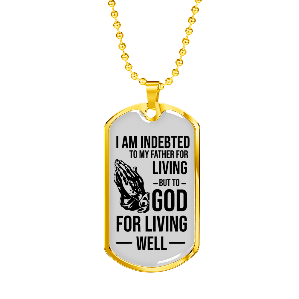 Bible Verse Father Gift Necklace Stainless Steel or 18k Gold Dog Tag w 24" Chain-Express Your Love Gifts