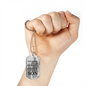 No Love Is Greater Than Of A Father Necklace Stainless Steel or 18k Gold Dog Tag w 24" Chain-Express Your Love Gifts