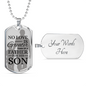 No Love Is Greater Than Of A Father Necklace Stainless Steel or 18k Gold Dog Tag w 24" Chain-Express Your Love Gifts