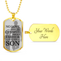 No Love Is Greater Than Of A Father Necklace Stainless Steel or 18k Gold Dog Tag w 24" Chain-Express Your Love Gifts