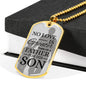No Love Is Greater Than Of A Father Necklace Stainless Steel or 18k Gold Dog Tag w 24" Chain-Express Your Love Gifts