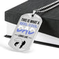 Reel Cool Dad Dog Tag Dad Gift Necklace Stainless Steel or 18k Gold Dog Tag w 24" Chain-Express Your Love Gifts